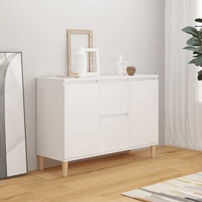 Credenza Bianca 101x35x70 Cm İn Legno Multistrato /
