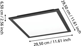 Eglo 901505-LED RGBW Plafoniera dimmerabile MORADILLO-Z LED/14W/230V 30x30cm nero