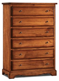 KENDRA - cassettiera in legno massello cm 97 x 49 x 140 h