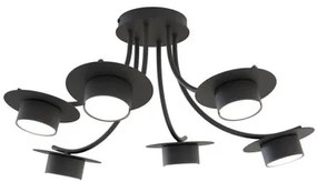 Lampadario a soffitto in acciaio ENSO 6 nero da interno 6xGX53