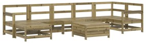 Set divani da giardino 8 pz in legno impregnato di pino