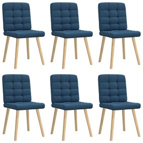 Sedie Da Pranzo 6 Pz Blu İn Tessuto /