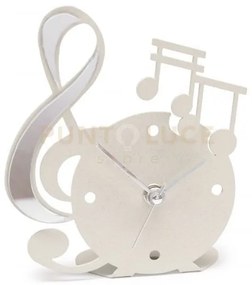 Orologio musica decorato avorio in ferro 13,5x15,5cmh