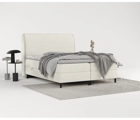 Letto boxspring crema con contenitore 180x200 cm Melba - Maison de Rêve