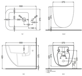 Cielo Shui Comfort Bidet sospeso Monoforo In Ceramica talco