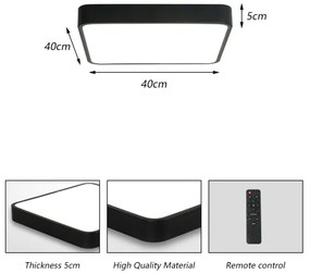 Brilagi - Lampada dimmerabile POOL SQUARE LED/36W/230V 3000-6000K 40x40 cm nera+DO