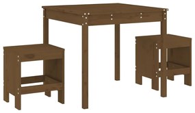 Set da bistrot da giardino 3 pz miele in legno massello di pino