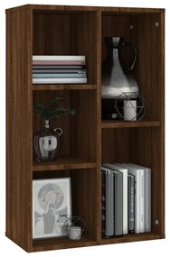 Libreria/credenza rovere marrone 50x25x80 cm legno multistrato