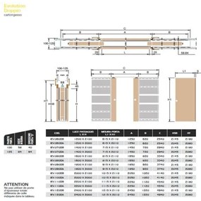 Controtelaio (60+60) x 210 x 10 cm Ermetika Evolution doppio cartongesso per porta a scomparsa (CONTATTARE PER DISPONIBILITA')