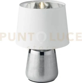 Lumetto ecstasy in ceramica silver e paralume bianco 1 luce attacco...