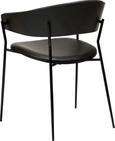 Sedia da pranzo nera opaca con braccioli Crib – DAN-FORM Denmark