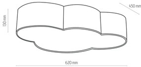Brilagi - Plafoniera per bambini NIMBUS 4xE27/15W/230V 46x63 cm rosa