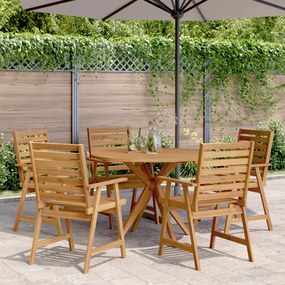 Set da pranzo per giardino 6 pz in legno massello di acacia