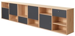 Cassettiera bassa nera in rovere 267x61 cm Mistral - Hammel Furniture