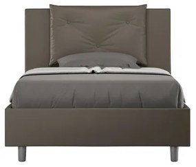 Letto senza rete imbottito 120x210 similpelle cappuccino Appia