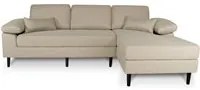 Divano angolare 3 posti con chaise longue destra mod. Washington - Colore: beige - DI-WA11FBC-CLDX