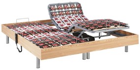 Rete relax 2x78 sospensioni in legno decorative quercia naturale di DREAMEA - 2 x 90 x 200 cm - motori OKIN
