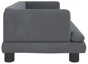 Lettino per cani grigio scuro 80x45x30 cm in velluto