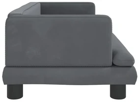 Lettino per cani grigio scuro 80x45x30 cm in velluto
