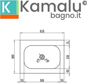 Lavabo da incasso per mobili 60 cm in solid surface | KLIT600SS - KAMALU