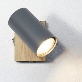 Globo 57911-1G - Faretto da parete ROBBY 1xGU10/25W/230V grigio/marrone