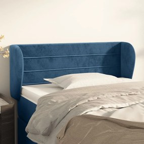 Testiera Ad Orecchio Blu Scuro 93x23x78/88 Cm İn Velluto /