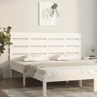 Testiera per Letto Bianca 120x3x80 cm in Legno Massello di Pino cod mxl 53161