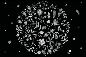 Carta da parati – Fiori con motivo popolare