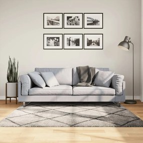 Tappeto Shaggy Pamplona Pelo Lungo Beige E Antracite 160x160 Cm /