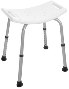 Sgabello Doccia Con Buchi Di Drenaggio e Gommini Antiscivolo Feridras "Comfort" Bianco