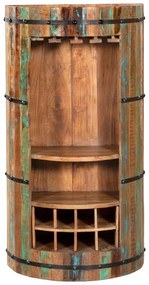 Scaffale per vino in legno riciclato colore naturale 8 bottiglie 60x115 cm Kaveri - Interia Home &amp; Living