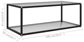 322897  coffee table transparent 100x50x35 cm tempered glass