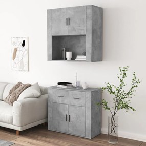 Credenza grigio cemento in legno multistrato