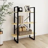 Libreria a 3 Ripiani 80x30x105 cm in Legno Massello di Pino cod mxl 33778