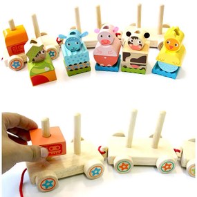 Treno colorato di legno