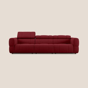 Giotto Divano modulare a 3 sedute con opzione relax elettrico in microfibra effetto velluto impermeabile T09