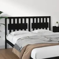 Testiera per Letto Nera 165,5x4x100cm in Legno Massello di Pino 818584