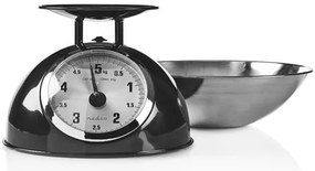 Nedis KASC110BK - Bilancia da cucina retrò con ciotola nera
