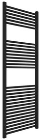Termoarredo design nero opaco L 60x150 interasse 55 cm con Kit valvole