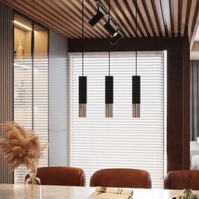 Sollux SL.0942 - Lampadario a sospensione con filo LOOPEZ 3xGU10/10W/230V nero/cromo