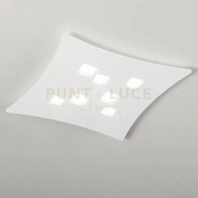 Isotta p/g - plafoniera colore bianco in metallo e alluminio 7 luci...