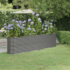 Letto Giardino Acciaio Verniciato A Polvere 260x40x68 Cm Grigio /
