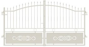 Cancello manuale battente Lavaredo in ferro, apertura centrale, L 358.5, H 165-195 cm, di colore bianco