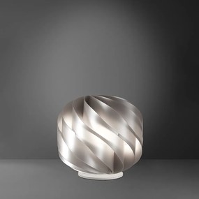 Lampada Da Tavolo Moderna Globe 1 Luce In Polilux Silver Con Base D40 Made In Italy
