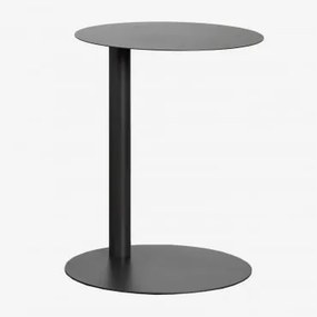 Tavolino rotondo in acciaio (Ø40 cm) Yannik Grigio Granito - Sklum