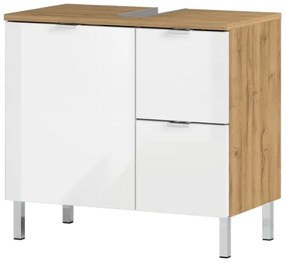 Germania Mobile Sottolavabo GW-Mauresa 60x34x56 cm Bianco e Rovere