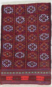 Kilim Tappeto 80 x 50 Rosso (Iran) Tessuto A Mano
