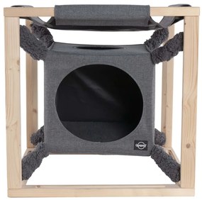 Quapas! cuccia per gatti con amaca catcube grigia m 54x54x54 cm