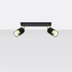 Sollux SL.1070 - Faretto NERO 2xGU10/40W/230V nero/oro