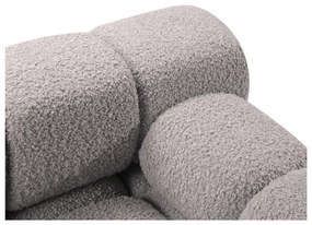 Divano componibile in grigio chiaro con rivestimento in bouclé 288 cm Bellis – Micadoni